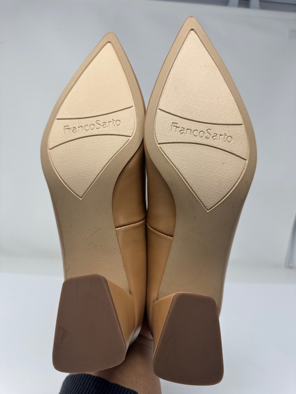Franco Sarto Racer Slip On Neutral Block Heel Pumps Toffee Tan Size 6.5 - Picture 7 of 8